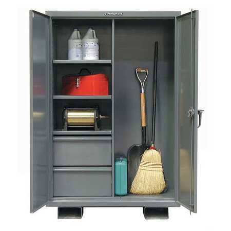 STRONG HOLD 12 ga. ga. Steel Storage Cabinet, 36 in W, 64 in H, Stationary 35-BC-243-2DB-FLP