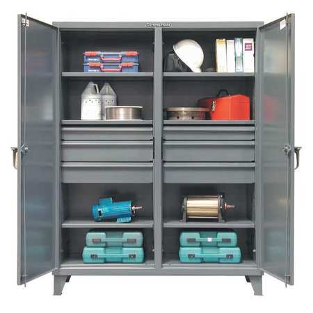 STRONG HOLD 12 ga. ga. Steel Storage Cabinet, 60 in W, 78 in H, Stationary 56-DS-246-6DB