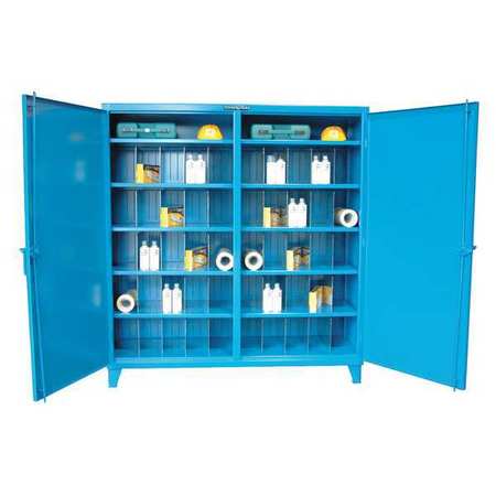 STRONG HOLD 12 ga. ga. Steel Storage Cabinet, 72 in W, 78 in H, Stationary 66-DS-242-8PH-40VD-SB