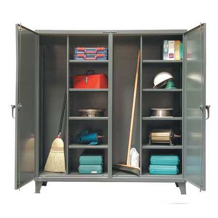STRONG HOLD 12 ga. ga. Steel Storage Cabinet, 72 in W, 78 in H, Stationary 66-DSBC-248