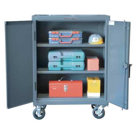 STRONG HOLD Solid Door Storage Cabinet, 36 in W, 44 in H, 20 in D, Dark Gray 33-202CA