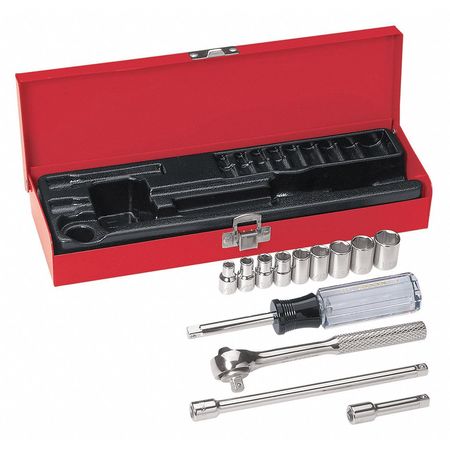 KLEIN TOOLS 1/4" Drive Socket Wrench Set, 13 pcs 65500