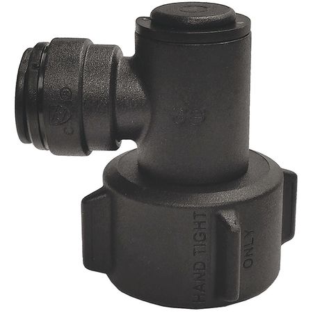John Guest Push-to-Connect, Threaded Female Swivel Elbow, 3/8 in Tube Size, Plastic, Black, 5 PK NC2723