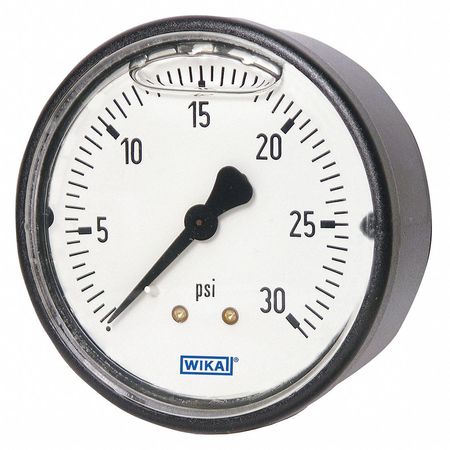 Wika Compound Gauge, -30 to 0 to 30 in Hg/psi, 1/4 in MNPT, Black 113.13.20.3030.B