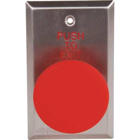 DORTRONICS Push to Exit Button, 24VDC, Red Button 5216-MP23DA/RxE1