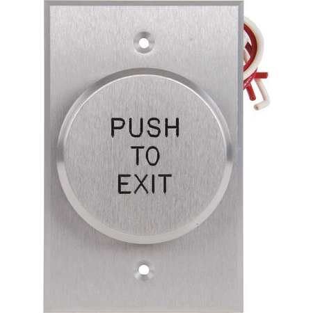 DORTRONICS Push to Exit Button, 24VDC, Silver Button R5286-P23DAxE1