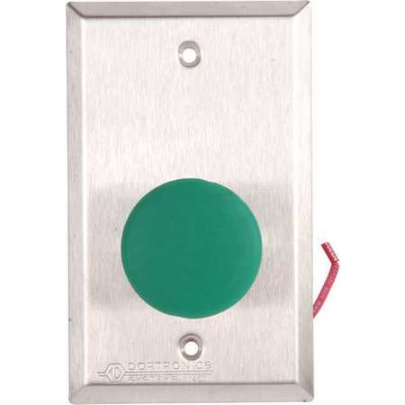 DORTRONICS Push Button, 125VAC, 2-3/4" W, Green Button 5211-MP23DA/G
