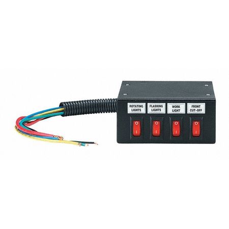 FEDERAL SIGNAL Switch Box, 12V, 4 Terminals, Lamp Cap. 20 SW200-B