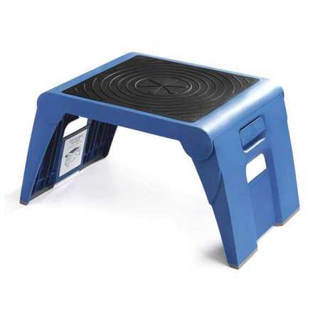 CRAMER 1 Step, Folding Plastic Step Stand, 300 lb. Load Capacity, Blue 50051PK000063