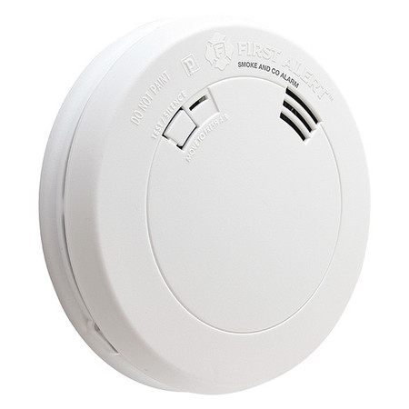 FIRST ALERT Carbon Monoxide and Smoke Alarm, Electrochemical, Photoelectric Sensor, 85 dB @ 10 ft Audible Alert PRC710V