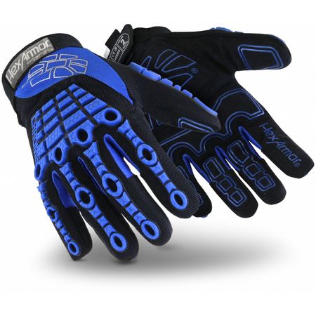 HEXARMOR Mechanics Gloves, A8, Blue/Black, 3XL, PR 4024-XXXL (12)