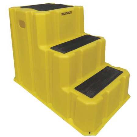 Dpi 3 Steps, Polyethylene Step Stand, 500 lb. Load Capacity, Yellow NST3-14