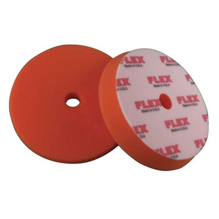 FLEX NORTH AMERICA Polishing Pad, 6-1/2" Size, Foam, Orange 750224