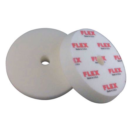 FLEX NORTH AMERICA Polishing Pad, 6-1/2" Size, Foam, White 750226