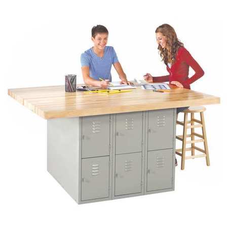 DIVERSIFIED SPACES Work Station, Maple, Metal Frame, 54" D WB12-0V