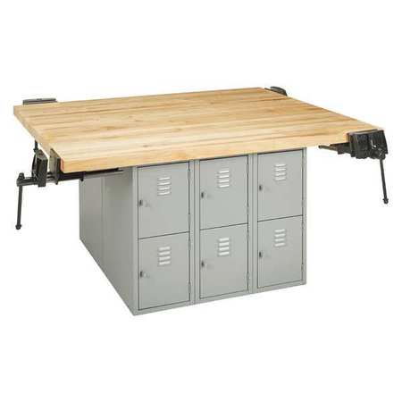 DIVERSIFIED SPACES Work Station, Maple, Metal Frame, 33-1/4" H WB12-4V