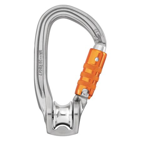 PETZL Pulley Carabiner, 3 in, Silver P75 TL