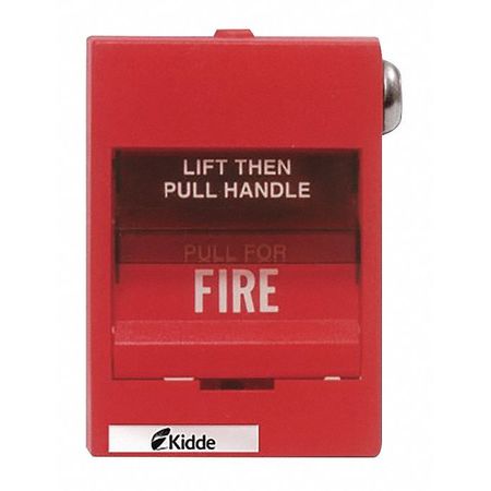 KIDDE Fire Alarm Pull Station, Red, 3-3/8" D K-278B-1420