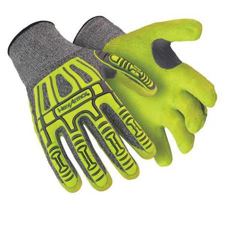 HEXARMOR Hi-Vis Cut Resistant Impact Coated Gloves, A4 Cut Level, Nitrile, L, 1 PR 2090X-L (9)