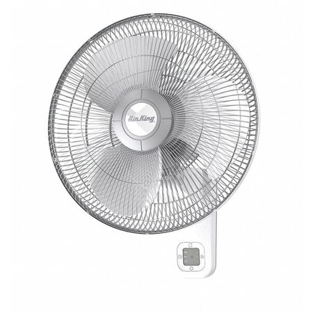 Air King 16" Wall Mount Fan, Oscillating, 3 Speeds, 120VAC, Remote Control 9650