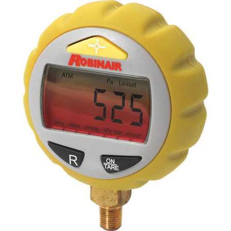 ROBINAIR Vacuum Gauge, 1/4" Male Flare Connection RAVG-1