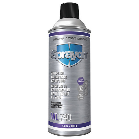 Sprayon Galvanize Coating, Gray, 16 oz. Sz, Aerosol SC0740000