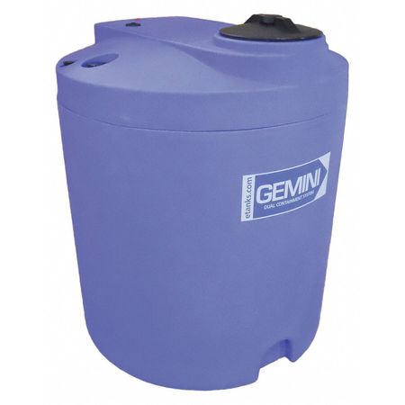 PEABODY ENGINEERING Gemini®Dual Containment® Storage Tank, Double Wall, Vertical, Cylindrical, LDPE 1.5, Blue, 90 Gal 01-30294