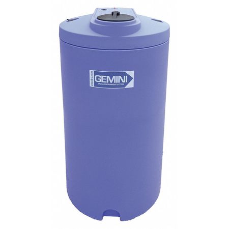 PEABODY ENGINEERING Gemini®Dual Containment® Storage Tank, Double Wall, Vertical, Cylindrical, LDPE 1.5, Blue, 160 Gal 01-29877