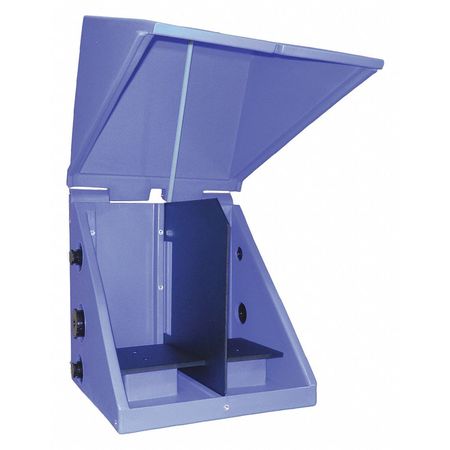 PEABODY ENGINEERING ProChem® Pump Containment Enclosure w/Cover & Divider, Holds 2 Pump, 22"Lx18-1/2"Wx22"H, Blue 253-29867