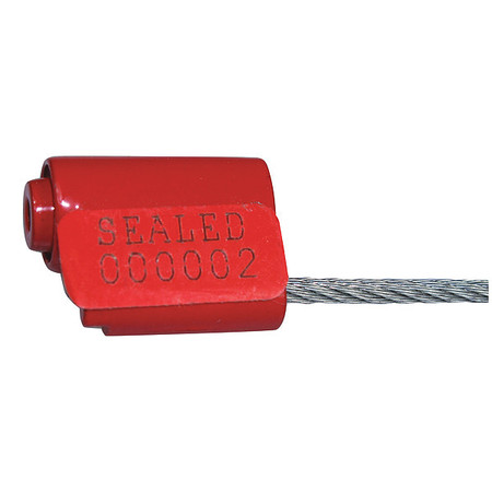 Tydenbrooks EZ Loc Zinc Cable Seal, Laser Marked Type, PK100 VCEZ33212REDRELSTG-GRAI