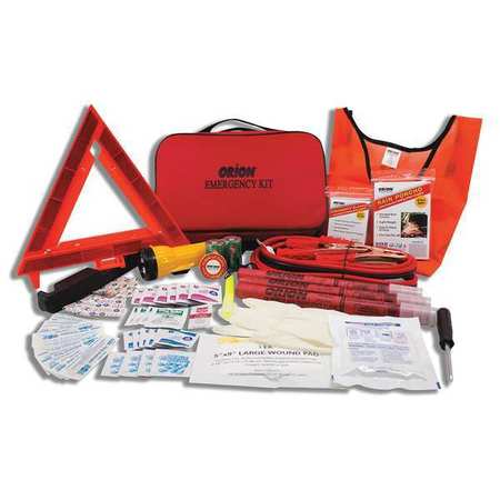 CORTINA SAFETY PRODUCTS Deluxe Roadside Emergency Kit with Warning Triangle, 79-Piece, Carrying Case 95-07-57