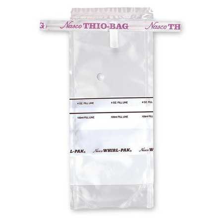 WHIRL-PAK Sampling Bag, Polyethylene, 3.4 oz., PK100 B01402