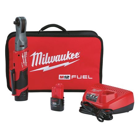 Milwaukee Tool M12 FUEL 3/8" Ratchet 2 Battery Kit 2557-22