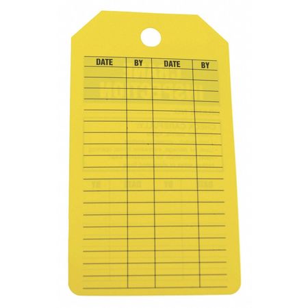 ZORO SELECT Inspection Record Tag, Black/Yellow, PK25 41CN15