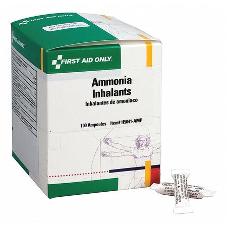 FIRST AID ONLY Ammonia Inhalants Ampoules, 0.3mL, 100/Box H5041-AMPGR