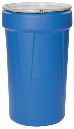ZORO SELECT Open Head Transport Drum, Polyethylene, 55 gal, Unlined, Blue 1655MB