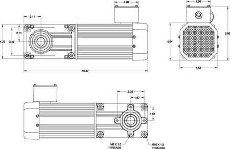 Bison Gear & Engineering AC Gearmotor, 480.0 in-lb Max. Torque, 21 RPM Nameplate RPM, 230V AC Voltage, 3 Phase 027-725G0080