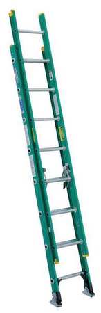 Werner 16 ft Fiberglass Extension Ladder, 225 lb Load Capacity D5916-2