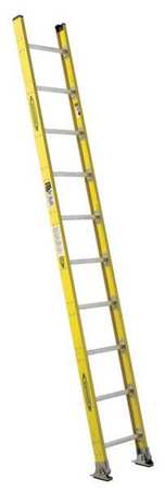 Werner 10 ft. Straight Ladder, Fiberglass, 10 Steps, 375 lb Load Capacity 7110-1
