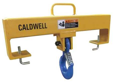 CALDWELL Forklift Beam, Fixed Hook, Cap 10,000 lb 10F-5-24