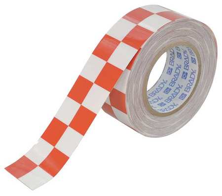 BRADY Aisle Marking Tape, 2In W, 100Ft L, Red/Wht 121916