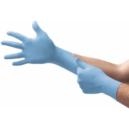 Ansell N20, Disposable Gloves, 3.9 mil Palm, Nitrile, Powder-Free, S ( 7 ), 100 PK, Blue N201
