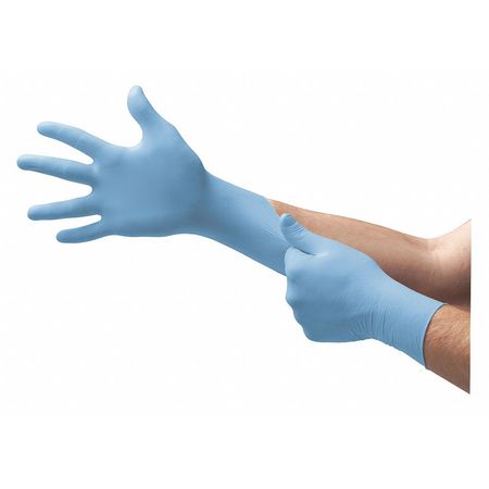 Zoro Disposable Gloves, 3.50 mil Palm, Nitrile, XL, 100 PK, Blue G1457112