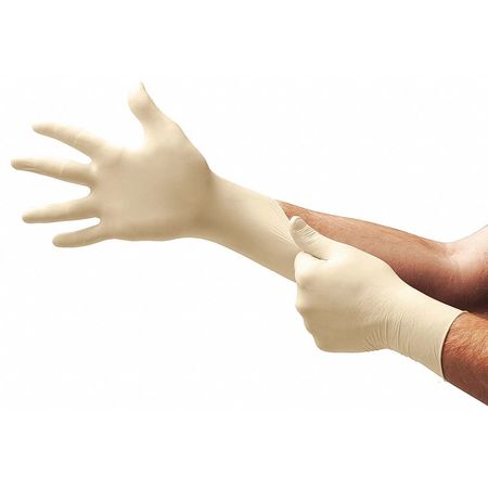 ANSELL Disposable Gloves, Natural Rubber Latex, Powder Free Natural, L, 100 PK L563