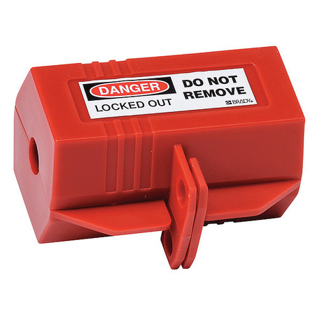 BRADY Plug Lockout, For 1/2 in Max Cord Diameter, For (1) 7/10 in Max Plug Diameter, Red 65674