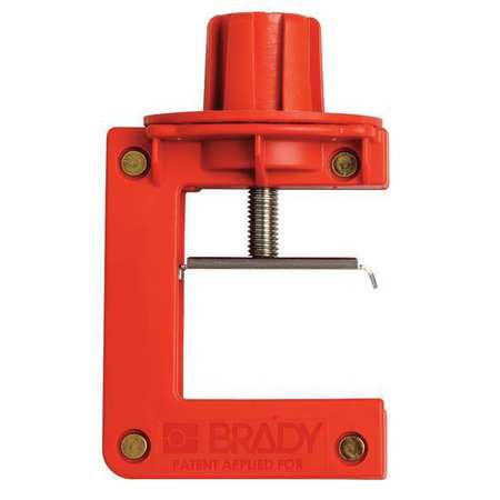 BRADY Butterfly Valve Lockout, Red, Nylon 121504