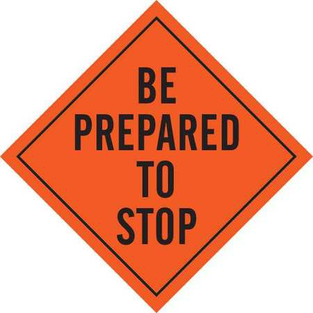 Brady Roll-Up Road Construction Sign, 36" H, 36 in W, Vinyl, Diamond, English, 56726 56726