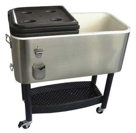 Crestware Cooler, 17 gal. Stainless Steel/Plastic, Gray/Black COOLER1