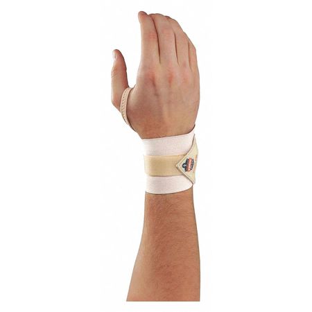 PROFLEX BY ERGODYNE Wrist Wrap w/Thumb Loop, L/XL, Tan 420