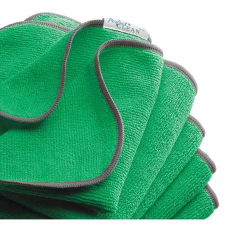 PERFECT CLEAN Terry Cleaning Cloth 12" x 12", Green, 5PK TW3030AM-GN